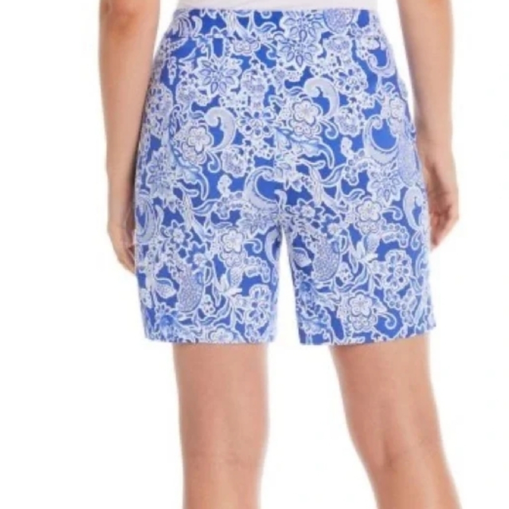 Raffaella Blue Paisley Shorts 18 comfort short - Picture 2 of 8